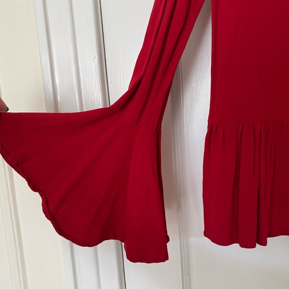 Red Mossimo Ruffled Keyhole Blouse Small - Picture 4 of 4